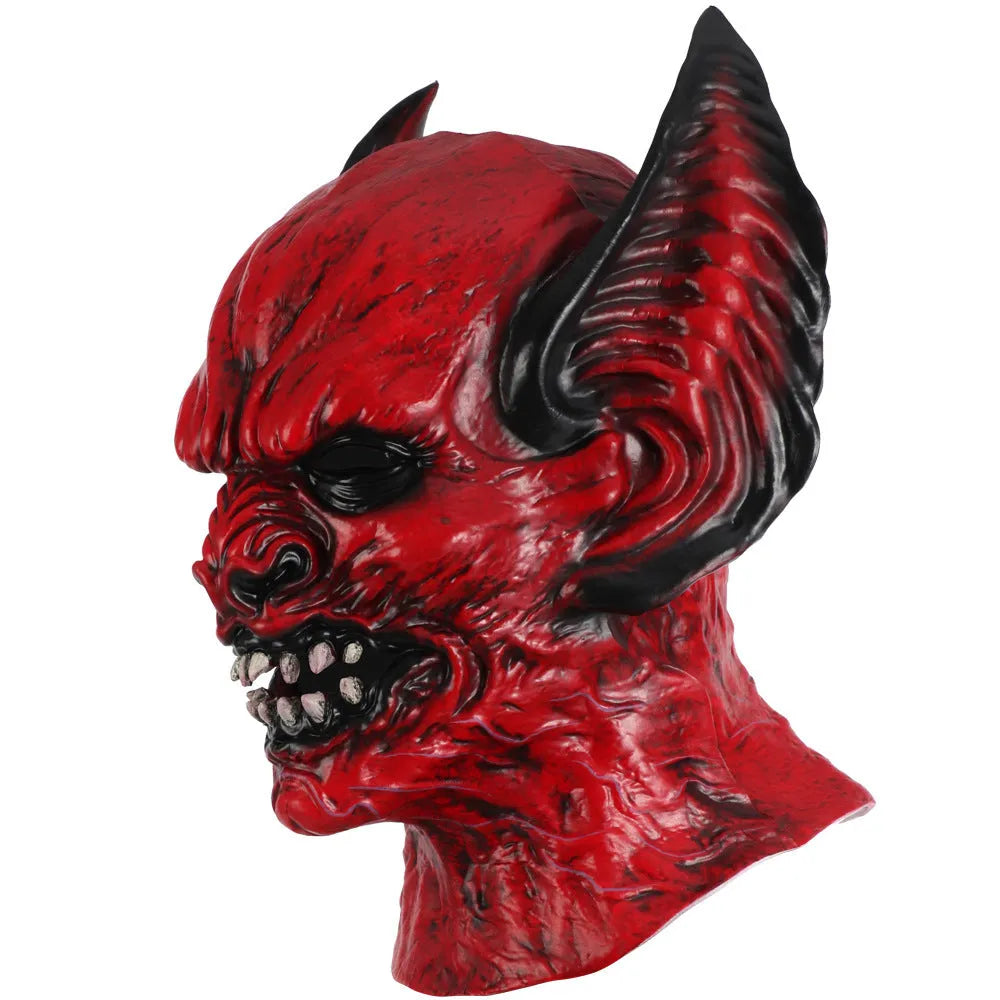 Red bat horror mask head cover made from RP foam for Halloween and costume parties