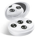 White wireless red light eye and facial massager with EMS therapy function