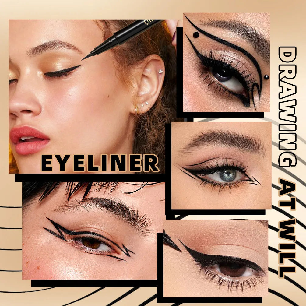 Q2407 black liquid eyeliner pen with sweat-proof and quick-drying properties