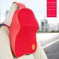 Memory foam automotive headrest pillow and lumbar support cushion set in coordinated colours