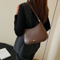 Retro women's cross-body underarm bag in PU, 25cm wide, horizontal square shape, available in five colours