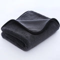 Grey automobile cleaning cloth with spiral hair surface and hemmed edges in multiple size options