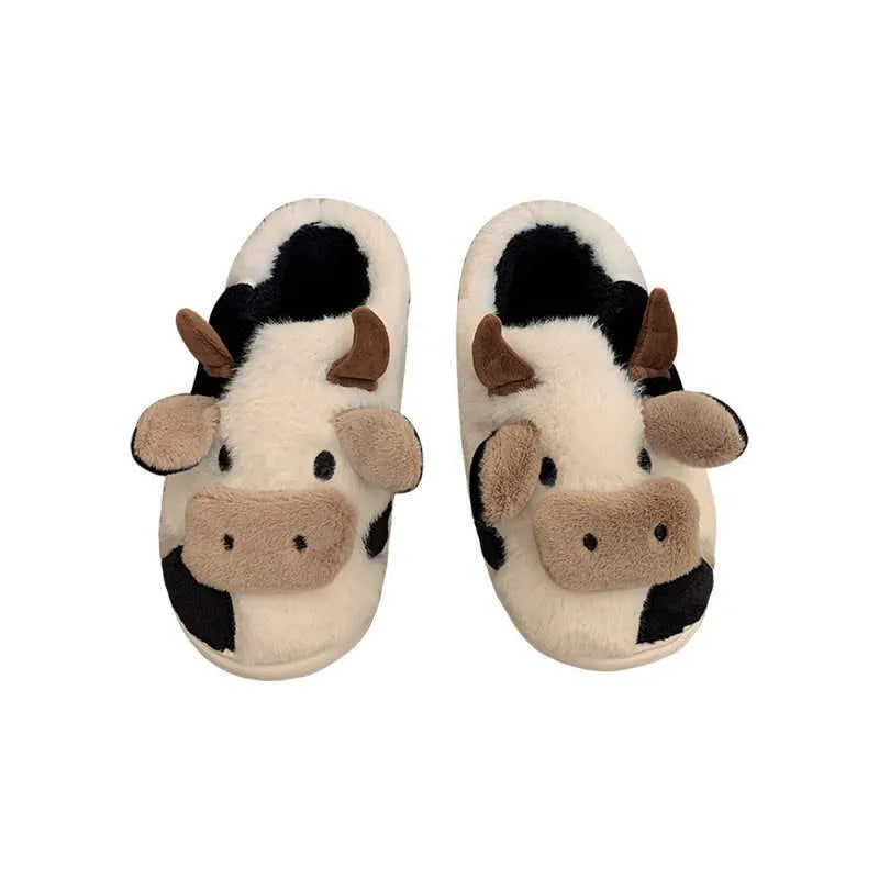 Women's cotton platform slippers with non-slip PVC sole in sweet style for indoor home use