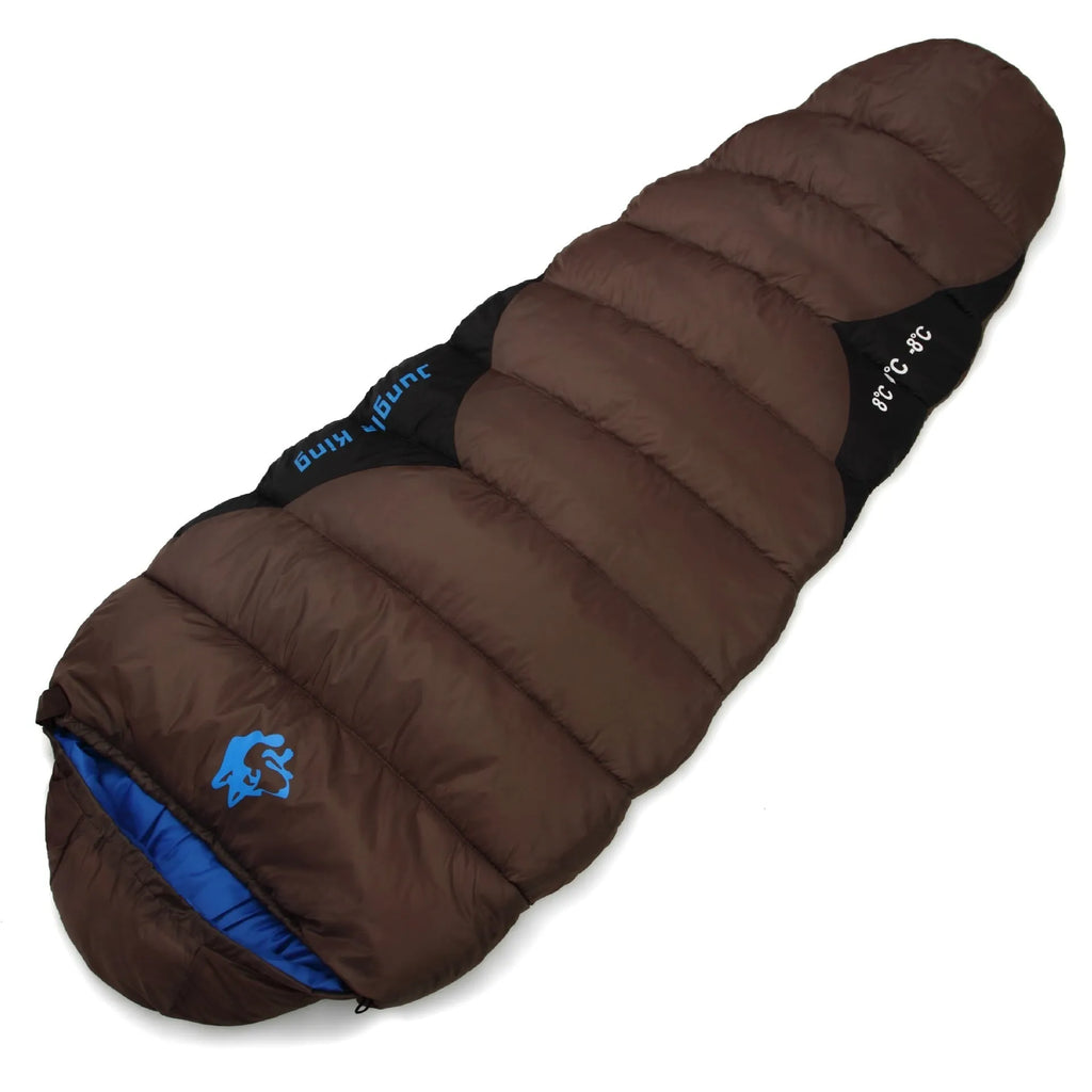 Cotton camping sleeping bag in army green with compression sack, size 230cm long.