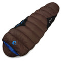 Cotton camping sleeping bag in army green with compression sack, size 230cm long.