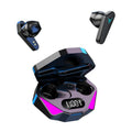 Black X15 wireless in-ear Bluetooth headphones with charging case.