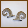 Pair of composite fibre demon horns decorations for motorcycle helmet customisation