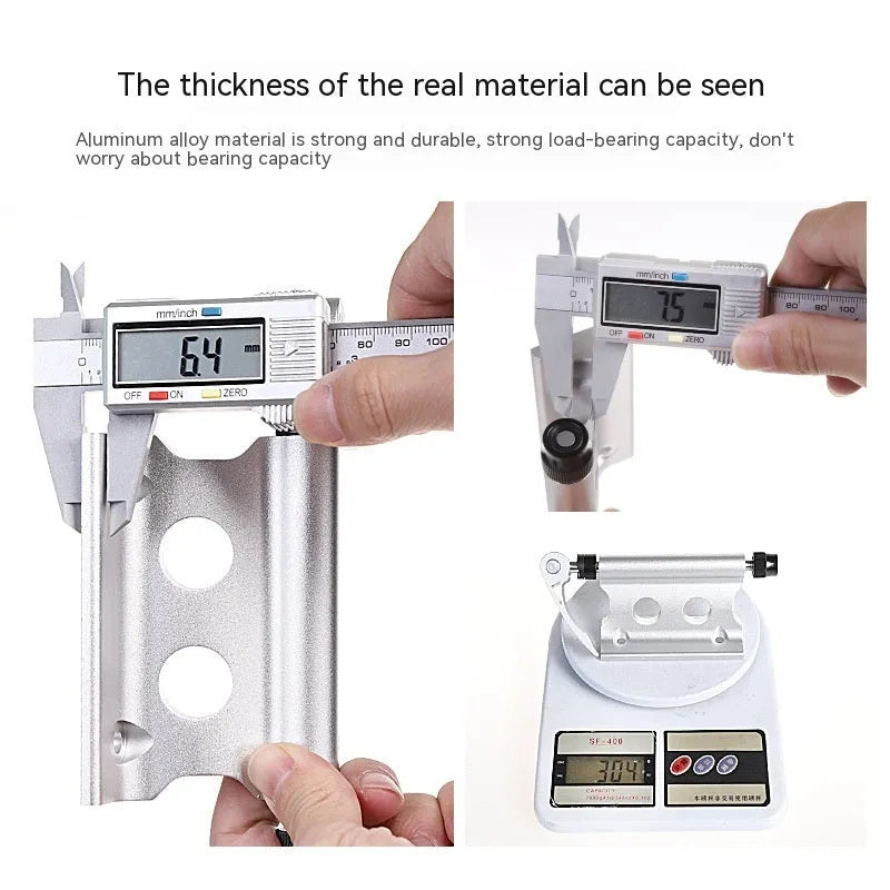 Silver metal quick release fixing clip for bicycle front fork accessory mounting