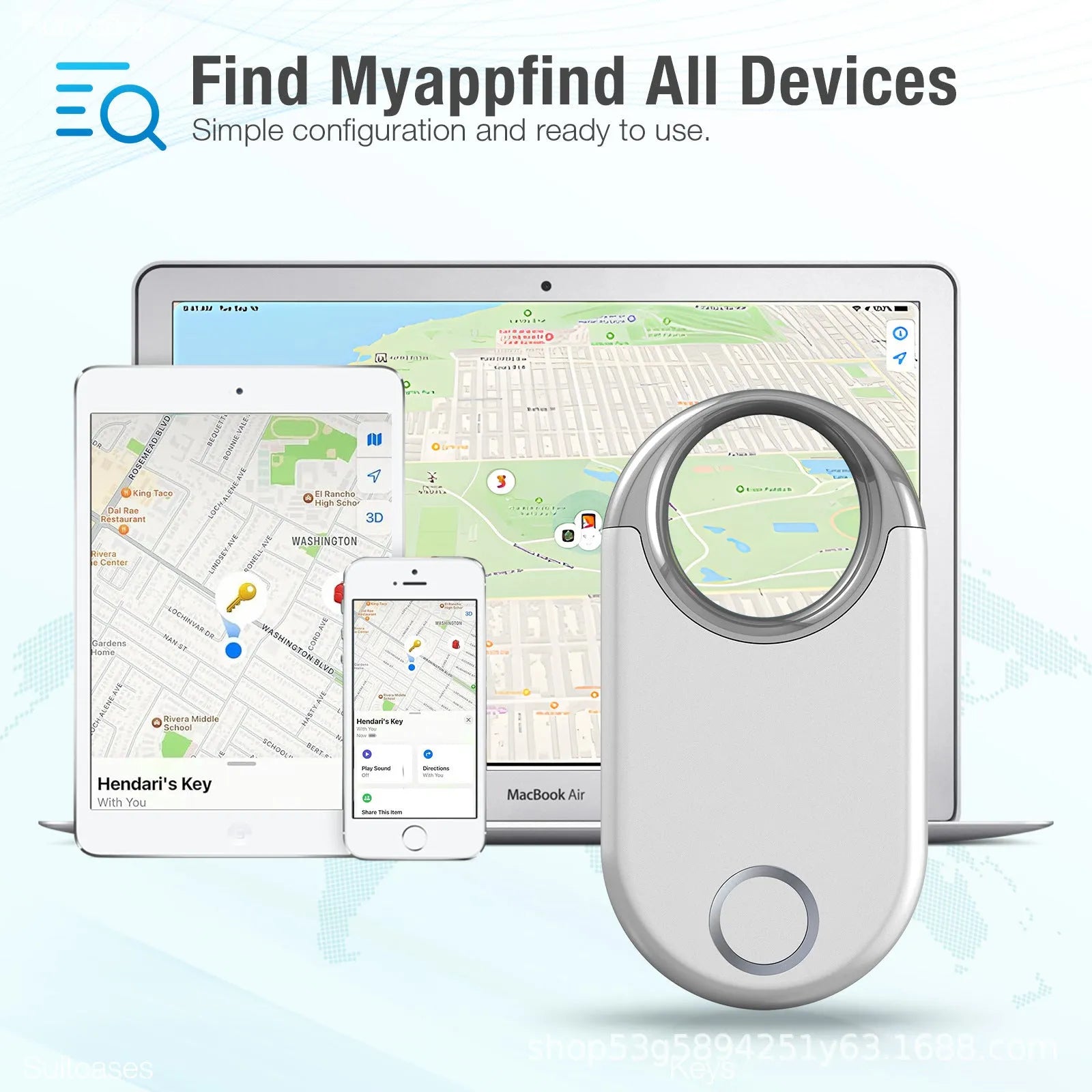Black or white GPS tracker anti-lost device with compact dimensions for pet or child tracking