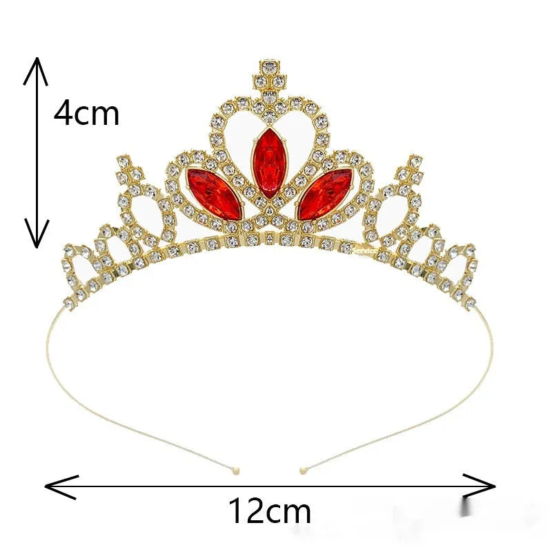 Alloy princess crown with electroplated diamond finish in gold and silver colour variations