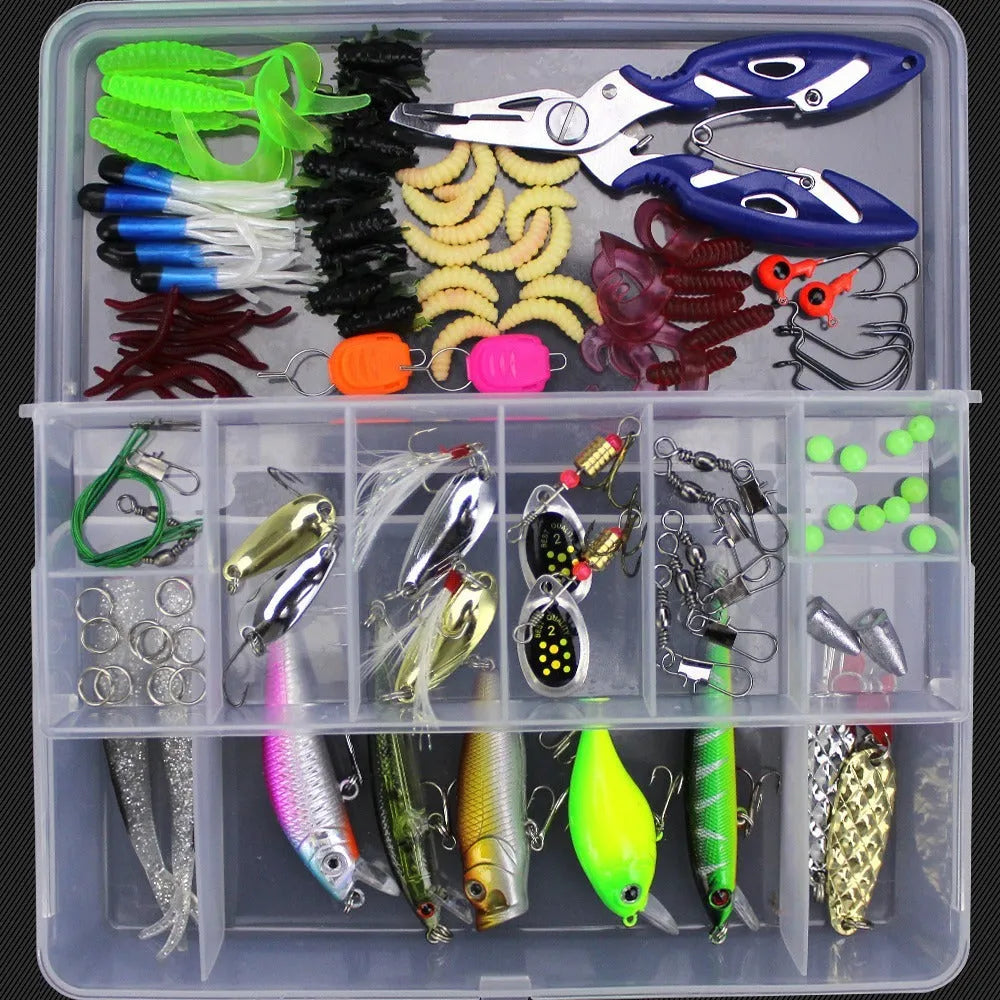 Junior entry-level fishing lure suit set in a PP plastic storage box.