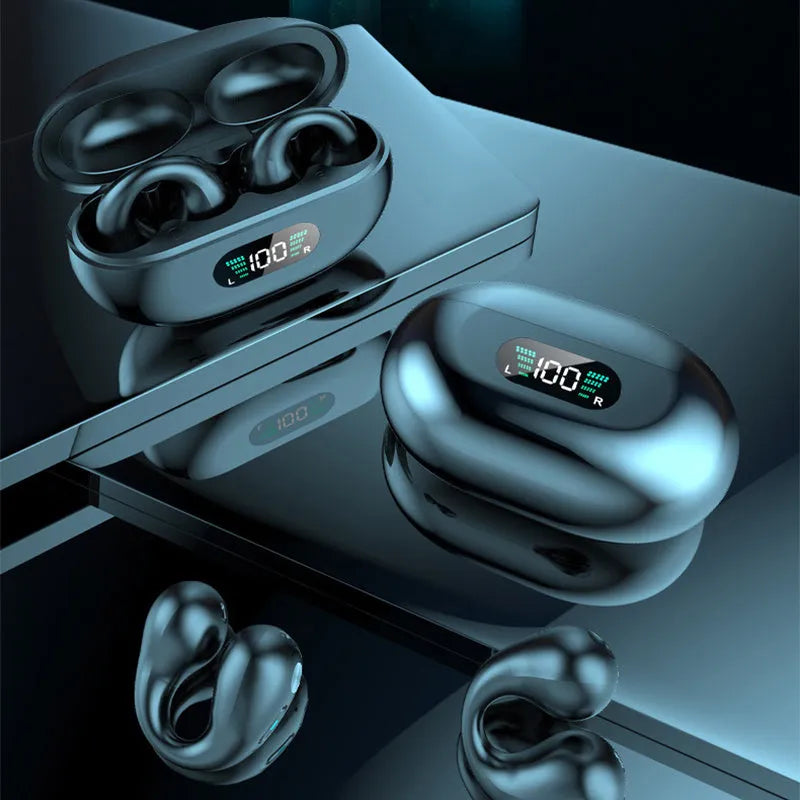 Bone conduction Bluetooth headset clip in ear clip design with bilateral stereo sound