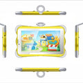 7-inch children's learning tablet with built-in stand in cartoon colours