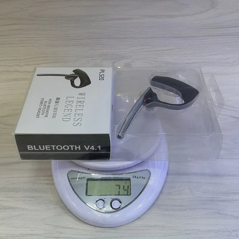 Black Bluetooth sports headphones with battery display showing stereo sound and call function
