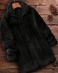 Double-sided fleece jacket in black, navy blue, or khaki colours, showing soft velvet texture and casual fit.