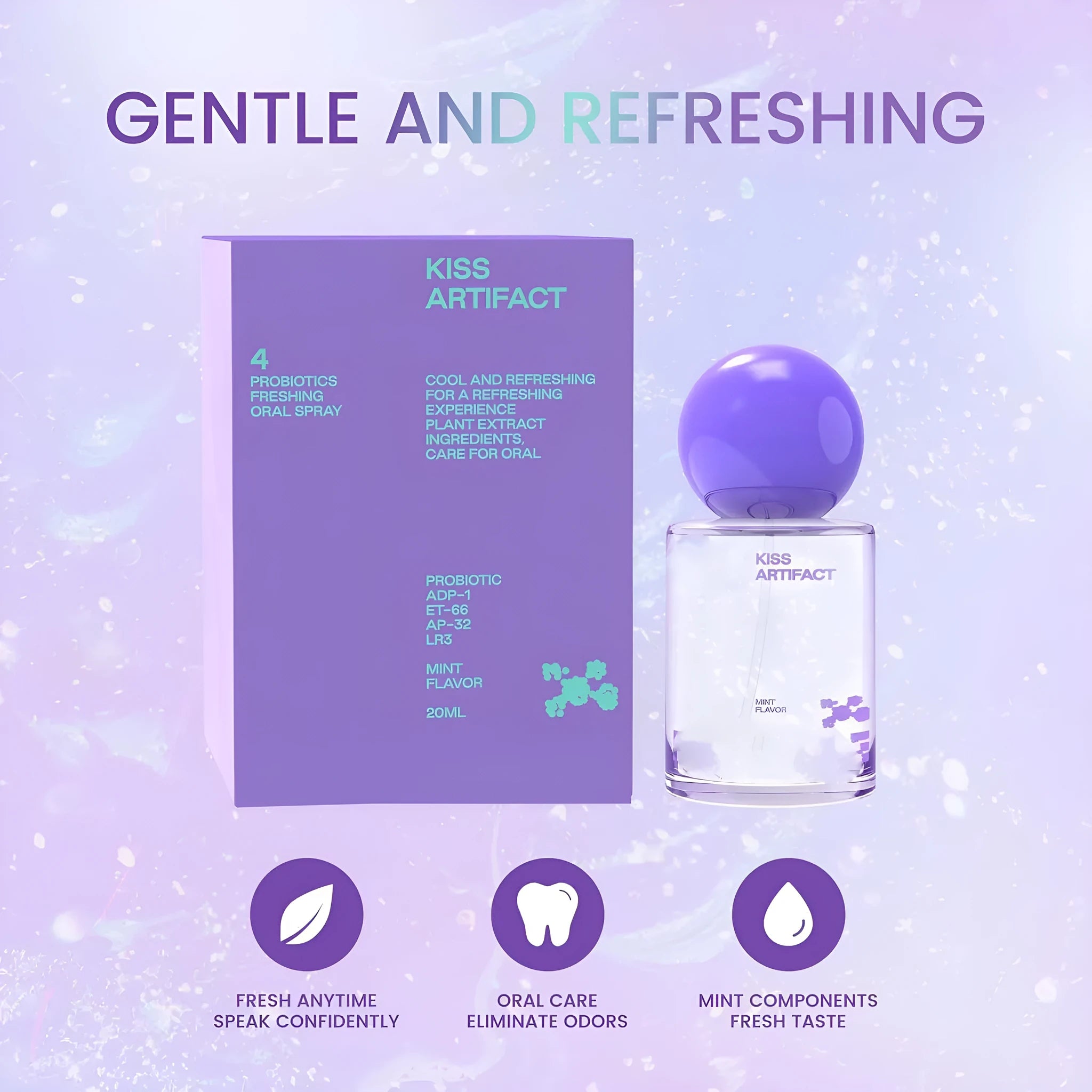 20ml portable oral spray bottle for probiotics and hydration.