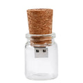 Chocolate brown wooden drift bottle USB flash drive with custom graphic printing