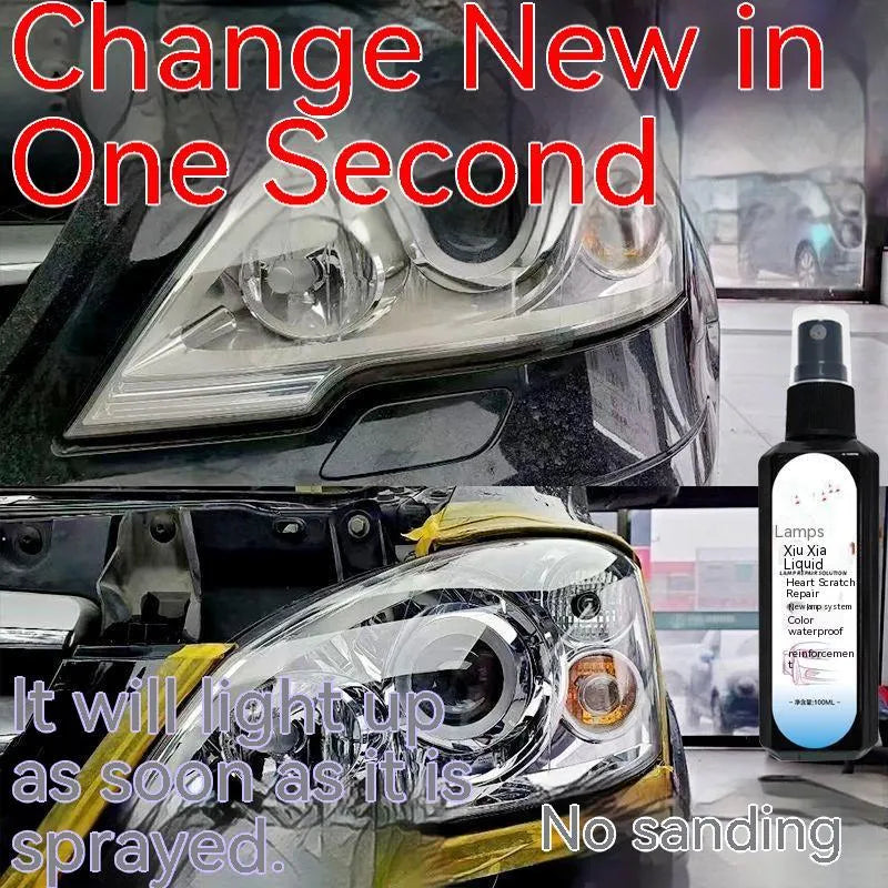 100ml bottle of car headlight restoration fluid for plastic lens cleaning and oxidation removal