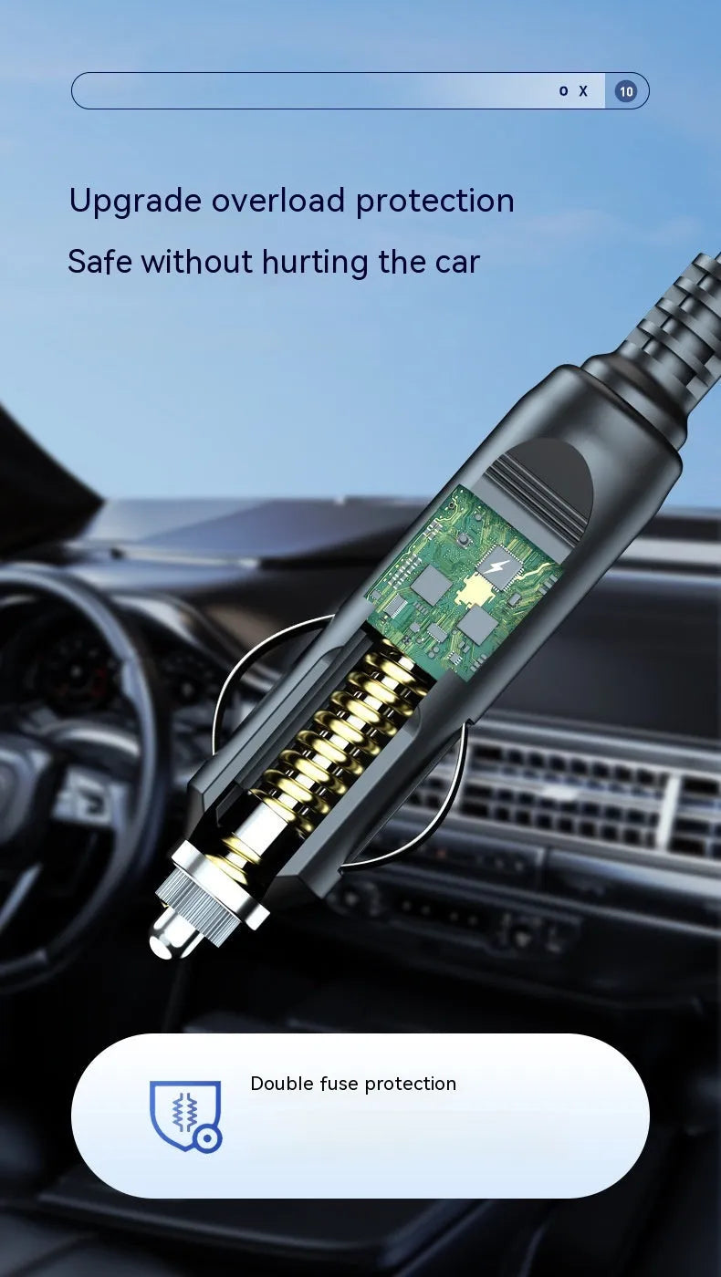 Wireless digital display car air pump with vacuum cleaner function and LED light