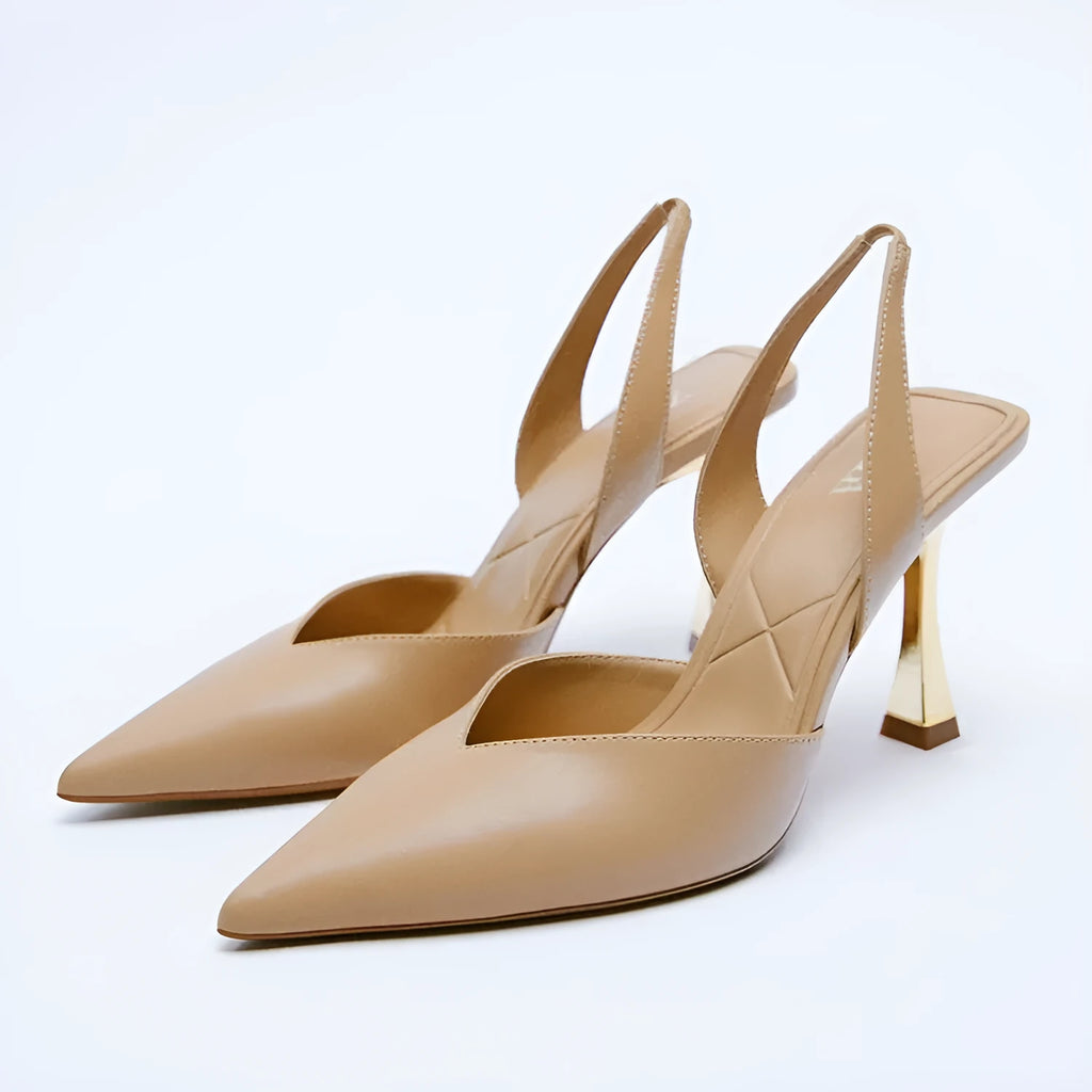 Women's pointed toe high heels in patent leather with Korean style design