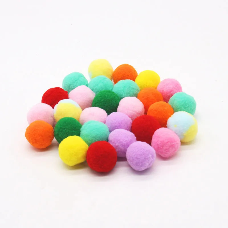 Plush ball launcher pet toy with soft yarn balls for cats and dogs