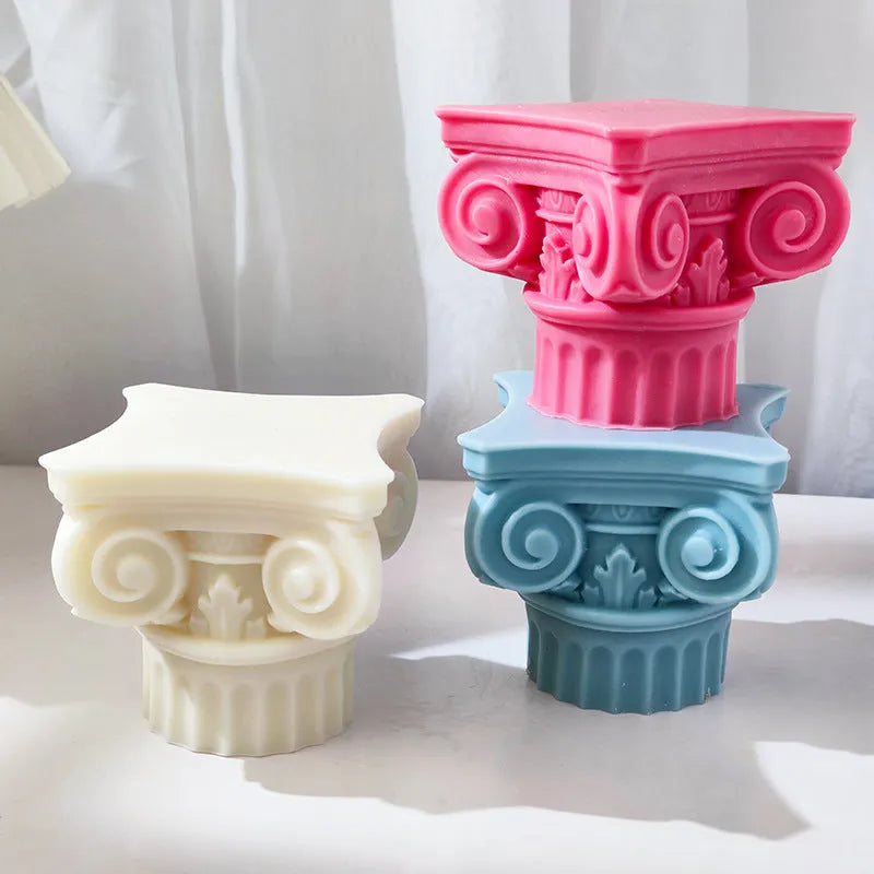 27cm long Roman pillar silicone mould for candle making and crafts