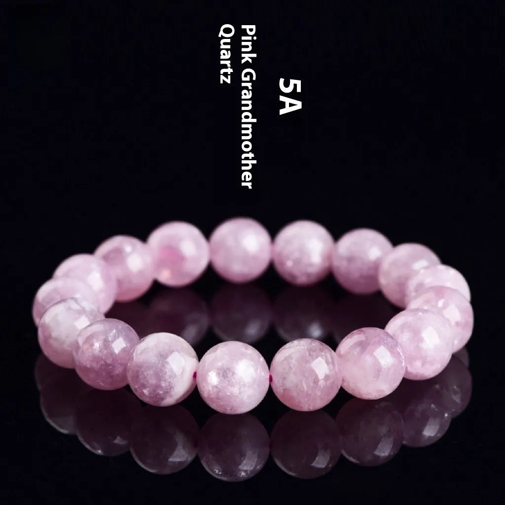 Purple crystal bracelet with polished geometric beads in unisex Korean-style design