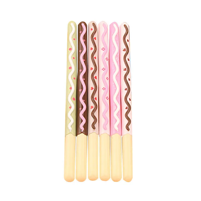 Plastic realistic biscuit black fountain pen with erasable gel ink and 0.38mm tip