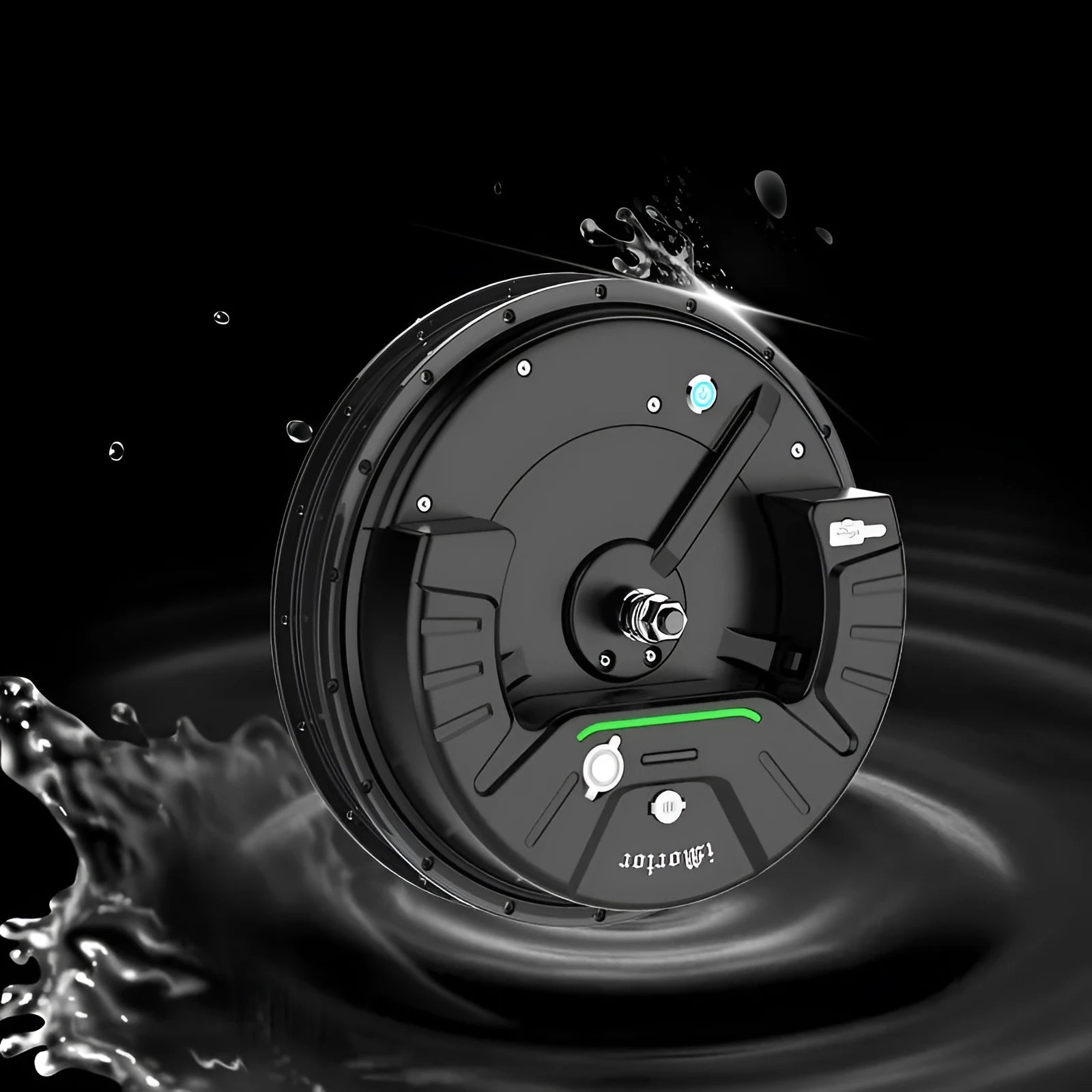 Black alloy hub electric conversion wheel for mountain bicycle with intelligent micro-power motor
