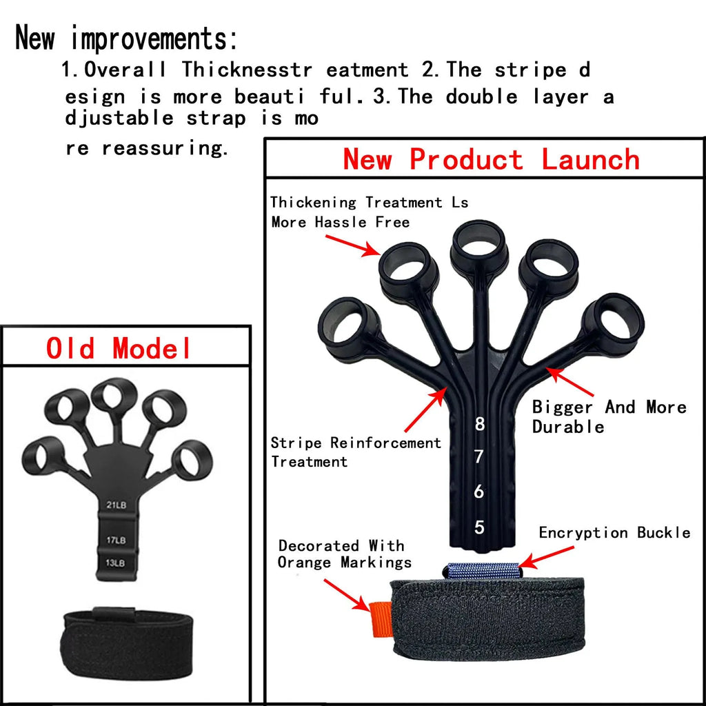 Silicone finger flexion extension trainer with adjusting belt for hand rehabilitation
