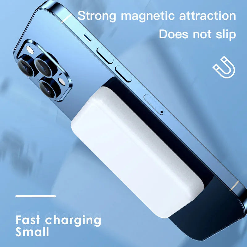 Pink purple white magnetic wireless power bank with 20000mAh capacity and plastic shell