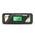 Digital magnetic inclinometer level meter showing angle reading on display, placed on a metal surface.