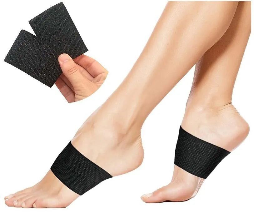 Elastic arch support foot bandage with heart pad for flat feet in PU material