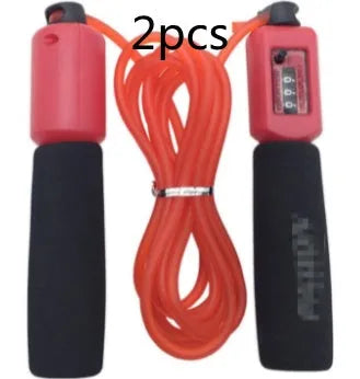 Adjustable 3m fitness skipping rope with sponge-grip handles in multiple colours