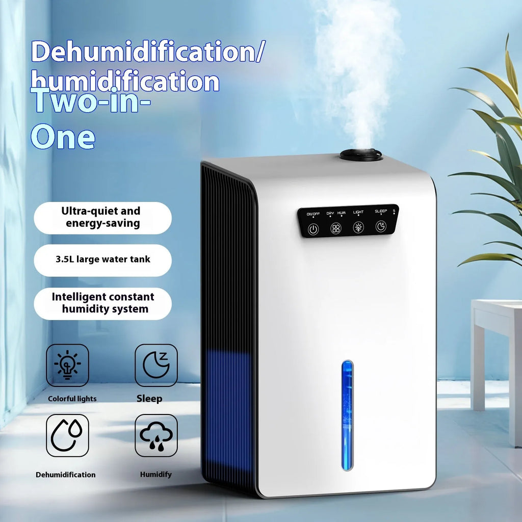 Milky white household dehumidifier for bedroom use with silent operation and 2.6-4.0 litre capacity