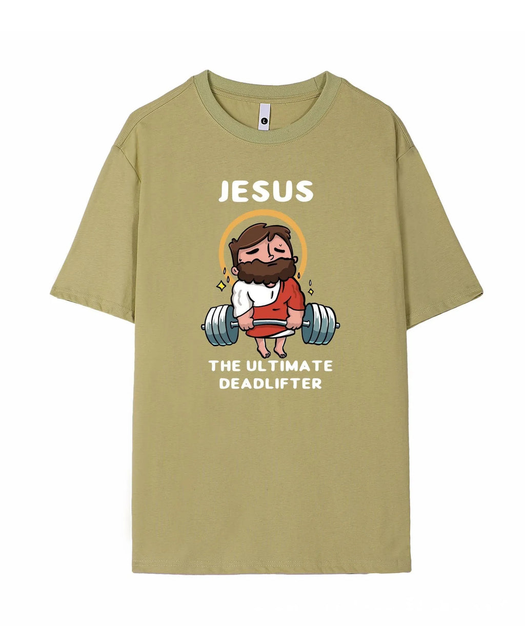 Short sleeve cotton t-shirt in multiple colours on a size chart background