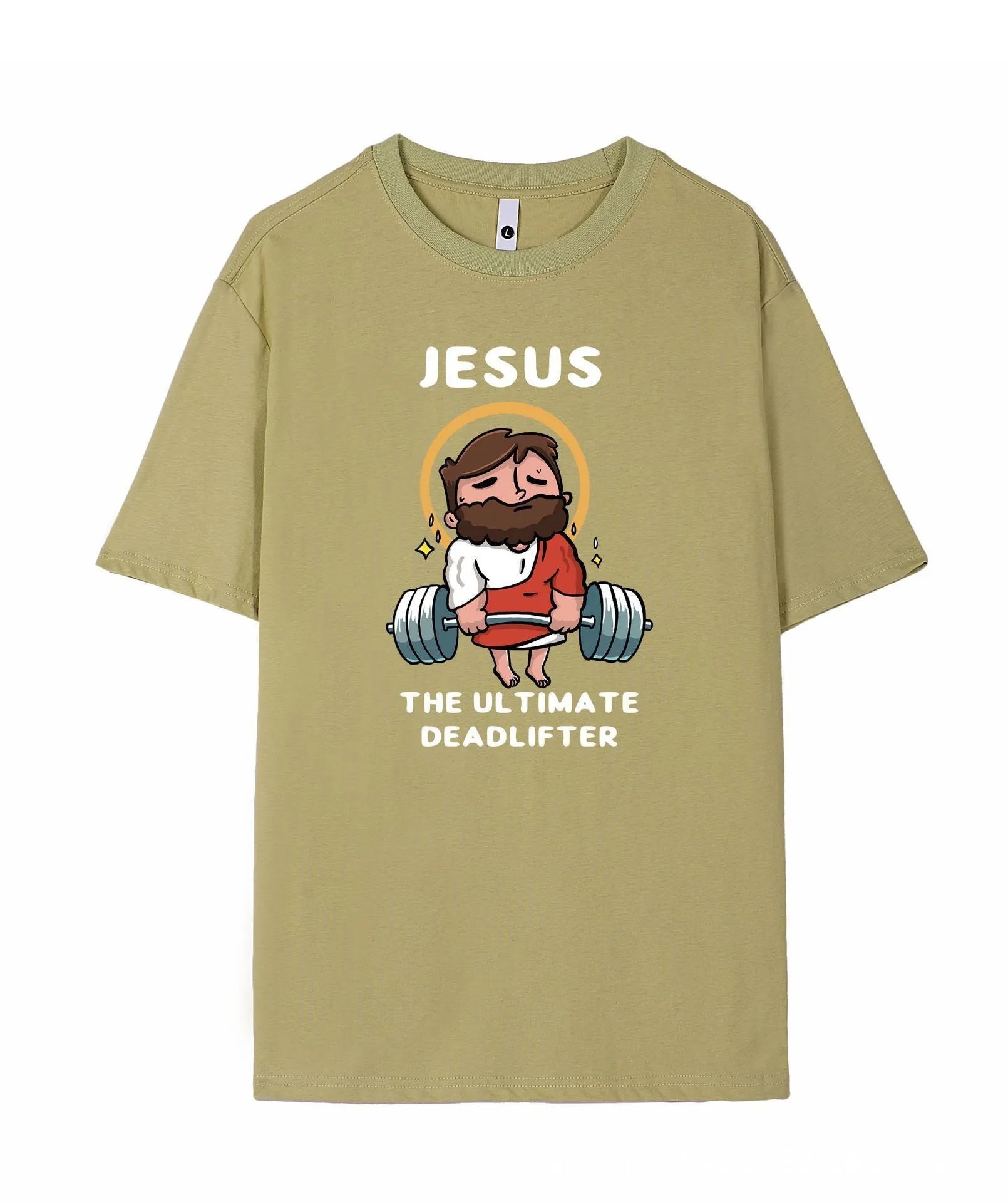 Short sleeve cotton t-shirt in multiple colours on a size chart background