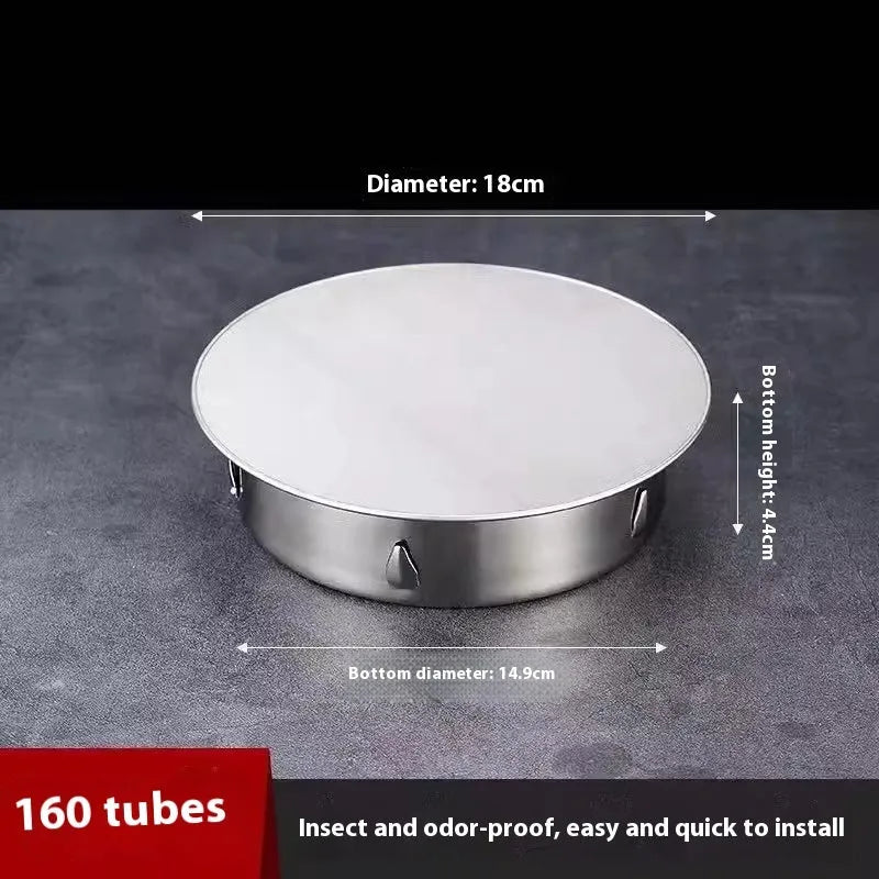 Stainless steel floor drain deodorant seal cover with modern inlay design