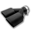 Black carbon fibre dual outlet car exhaust pipe with 250mm sizing for vehicle modification
