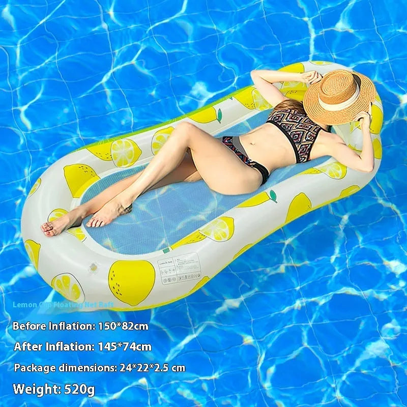 PVC thick sequins wave inflatable floating row in various gradient and fruit-themed colour options