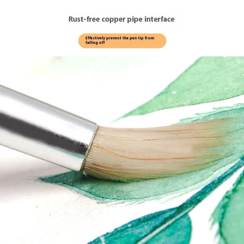 6 wooden hook line pen brushes for wool craft with pointed handles and conventional colours