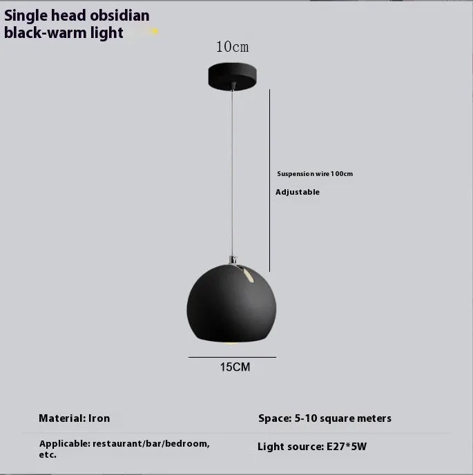 Modern ball chandelier table lamp in Nordic style, shown in single-head and three-head configurations.