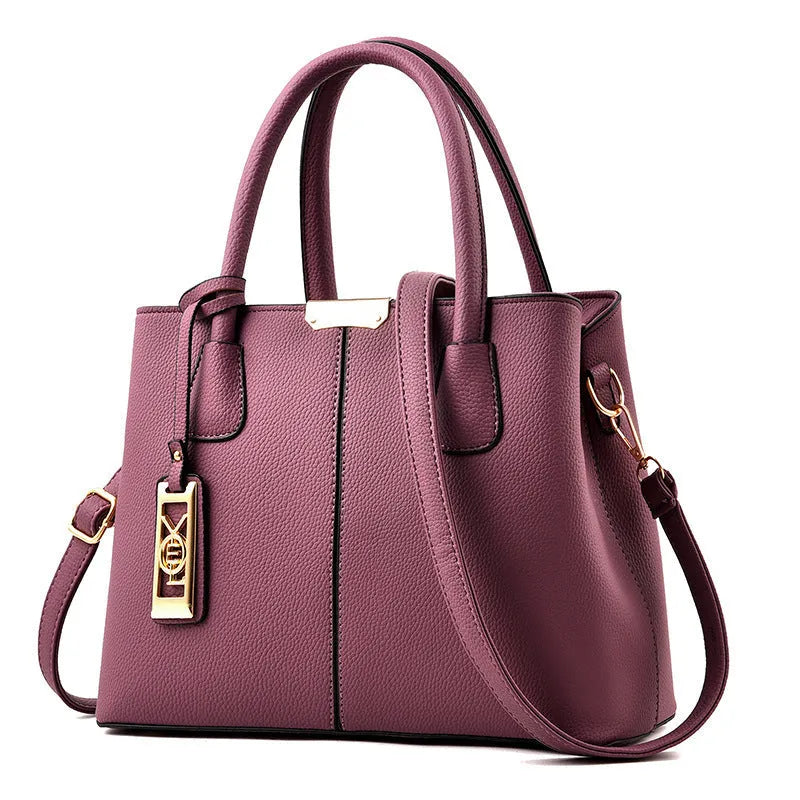 Women's large capacity soft PU leather shoulder bag in horizontal square shape with single strap