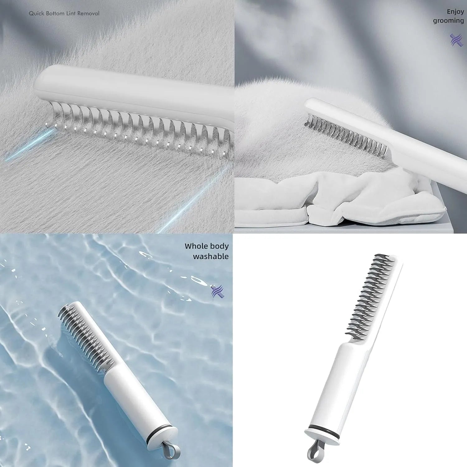 Stainless steel dematting comb for pet grooming with ergonomic handle in pink or white