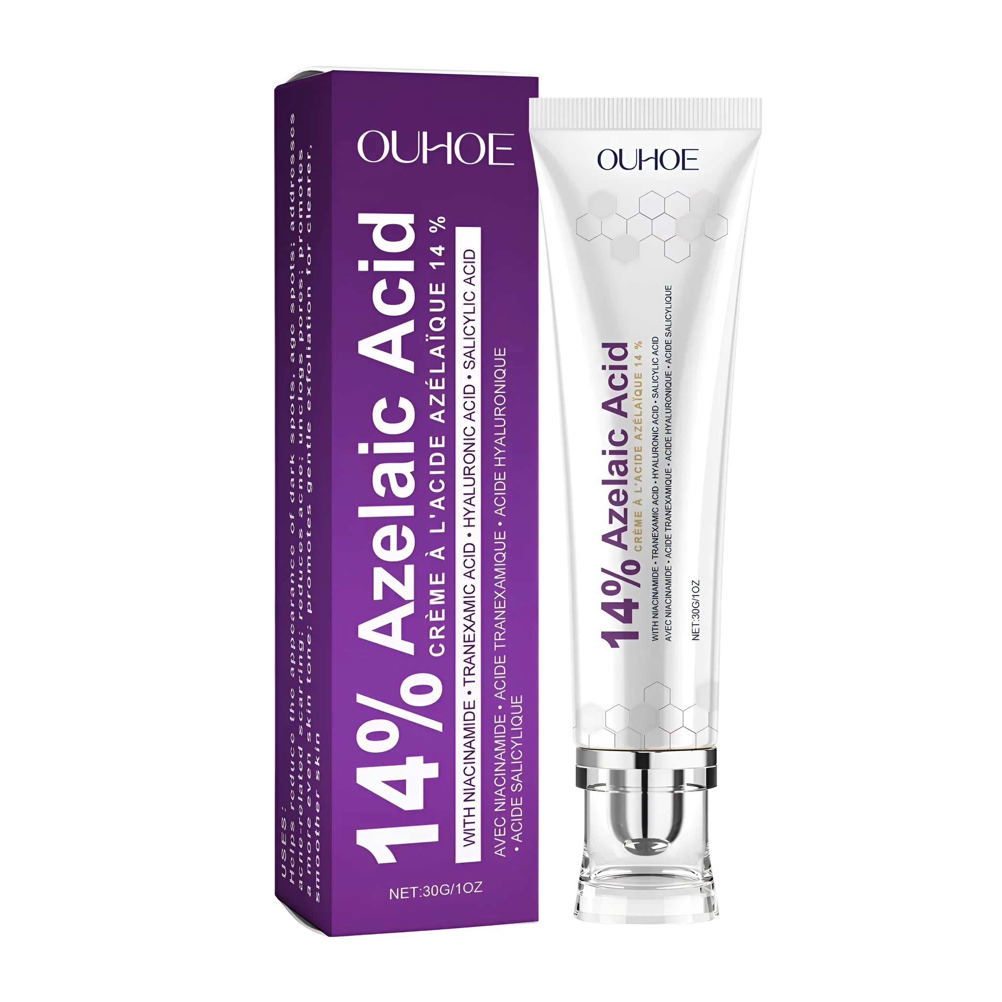 30g jar of nicotinamide face cream with hyaluronic acid and azelaic acid