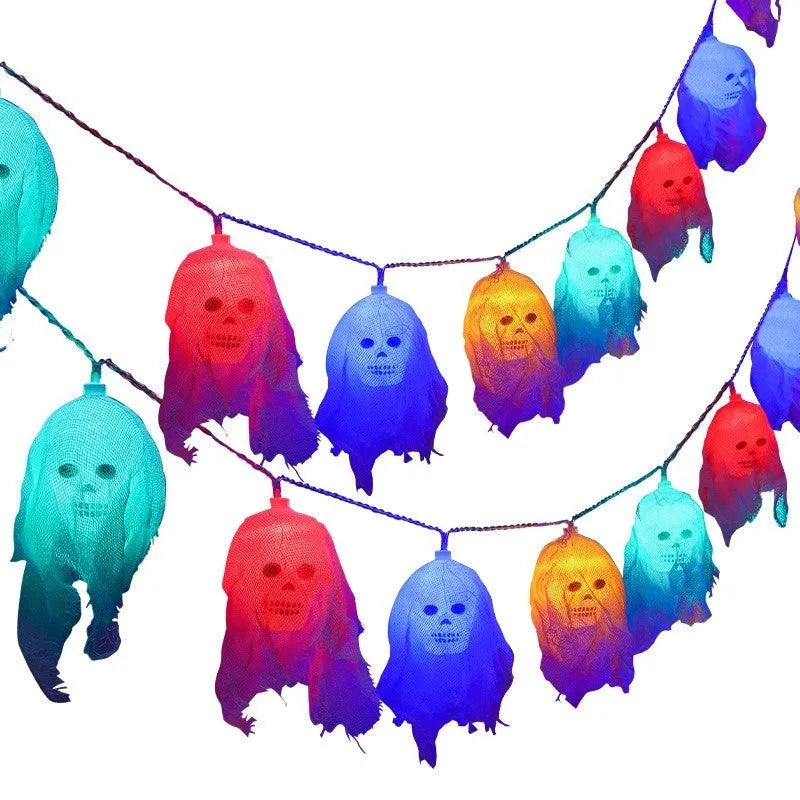Halloween battery-powered coloured LED string lights for indoor wall decoration in 1.5m or 2.5m lengths
