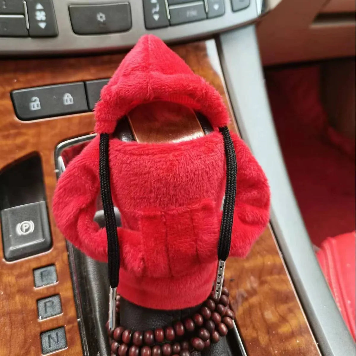 Dutch velvet car gear handle sleeve in multiple colour options on a car gear stick