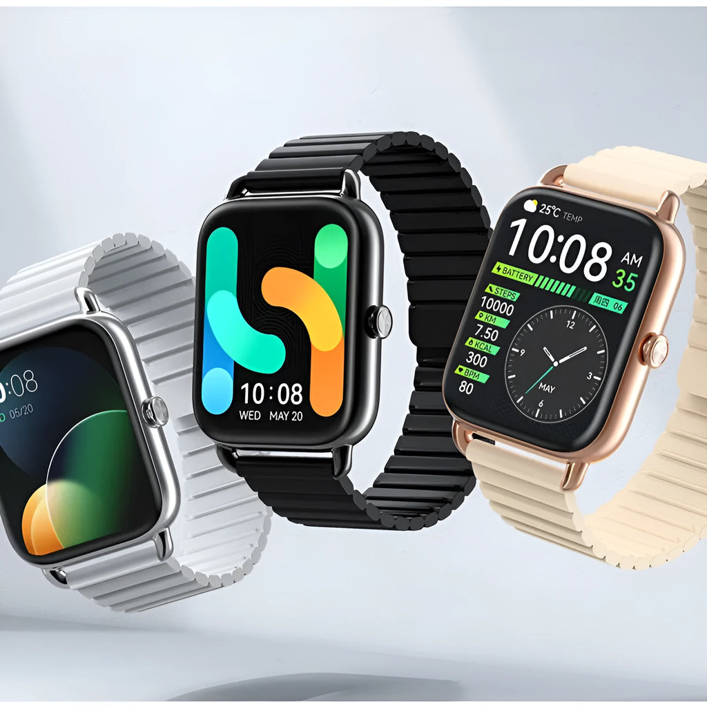 S4PLUS LS11 smartwatch with AMOLED display showing fitness metrics on screen