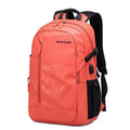 Casual plaid polyester backpack for 18-inch laptops with a curved shoulder strap