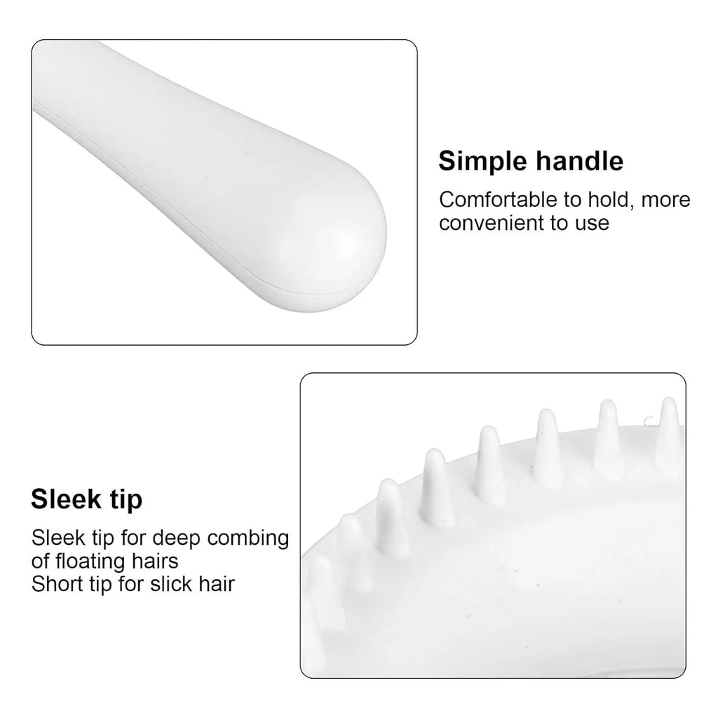 Blue and white double-sided pet grooming brush with deshedding comb and massage comb functions